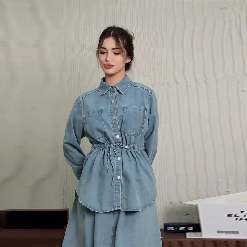 סט חצאית וחולצת ג'ינס - רז